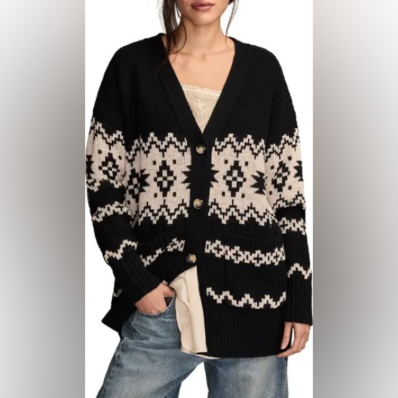 Lucky Brand Sweaters - Lucky Brand Jacquard Cotton Cardigan BNWT XXL